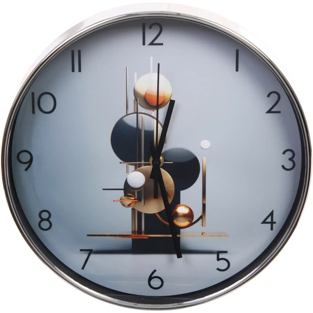 Часы настенные «HOME STYLE» 30см Маятник, серебристый корпус