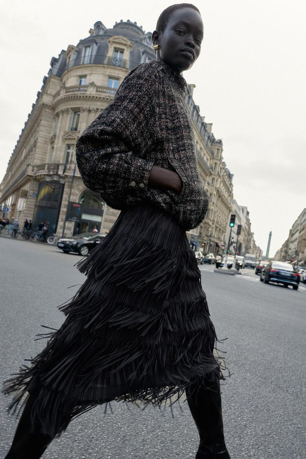 ZARA БОМБЕР С МЕТАЛЛИЗИРОВАННОЙ НИТЬЮ, ЧЕРНЫЙ/ЭКРЮ