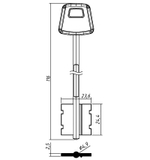 Заготовка сувальдного ключа 10764 214/4- ЧИЗА-3 ПЛ литье (116*23,6*24,4)(4,9) (CIZ7DP)