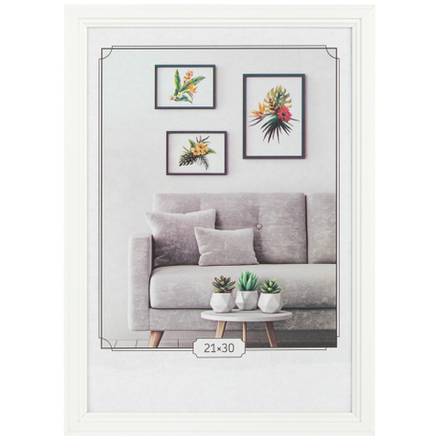 Фоторамка Image Art С22 МДФ универсальная 21х30 цвет белый вставка прозрачный пластик