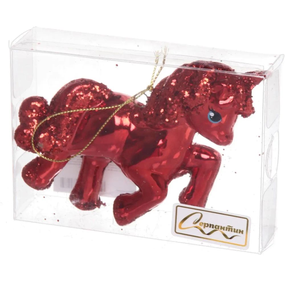 Ёлочная игрушка «Сказочный единорог» 9*3*10 см, красный