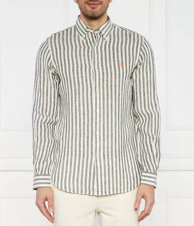 Льняная рубашка POLO RALPH LAUREN - оливковый(710837274)