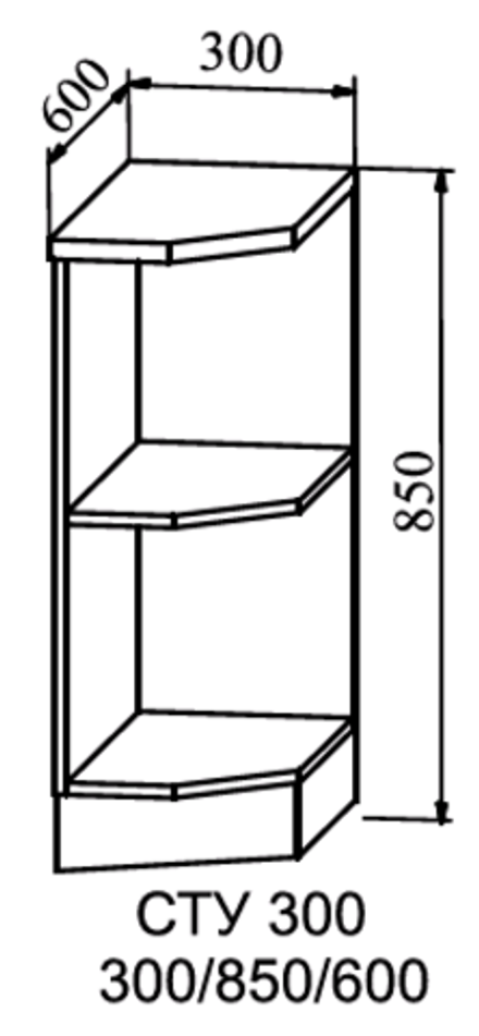 шкаф нижний полка угловая 300 ройс