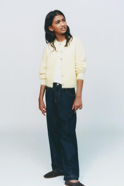 ZARA КАРДИГАН ИЗ СМЕСОВОЙ АЛЬПАКИ, ЖЕЛТЫЙ