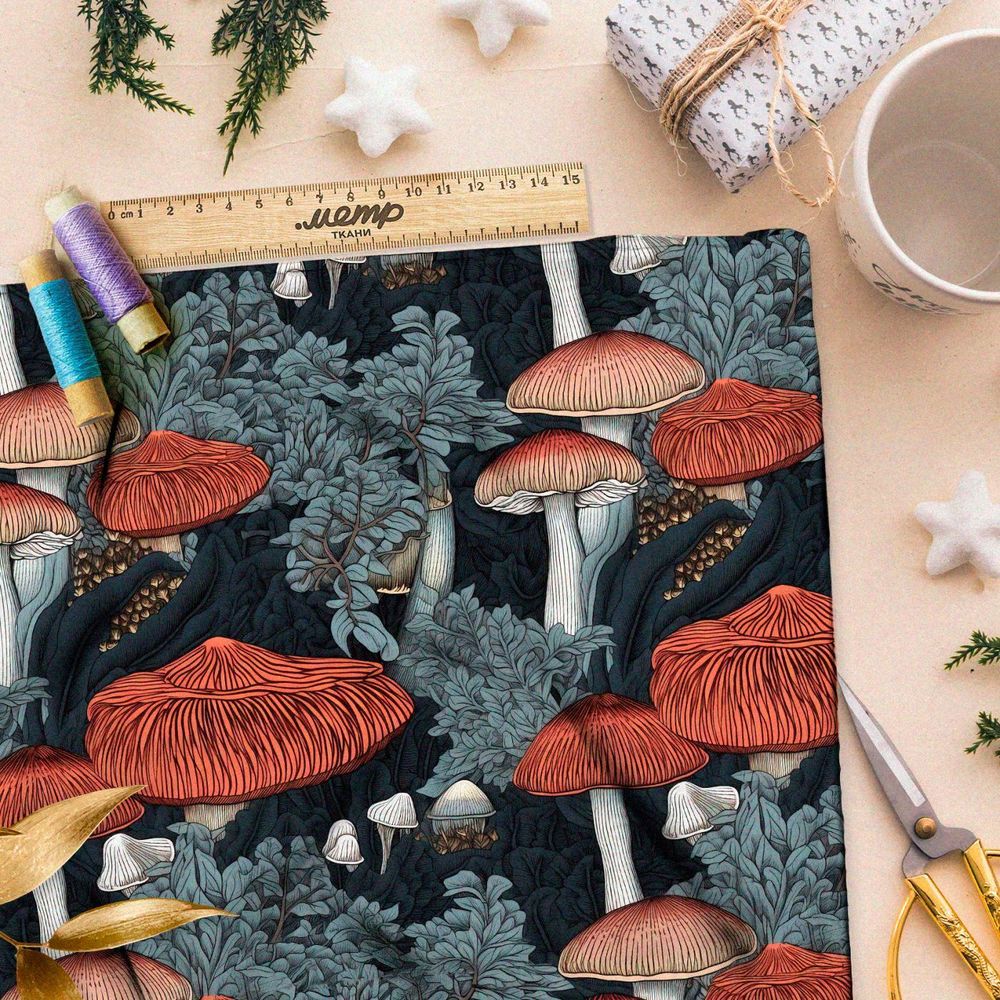 Ткань премиум дюспо фантазийный лес