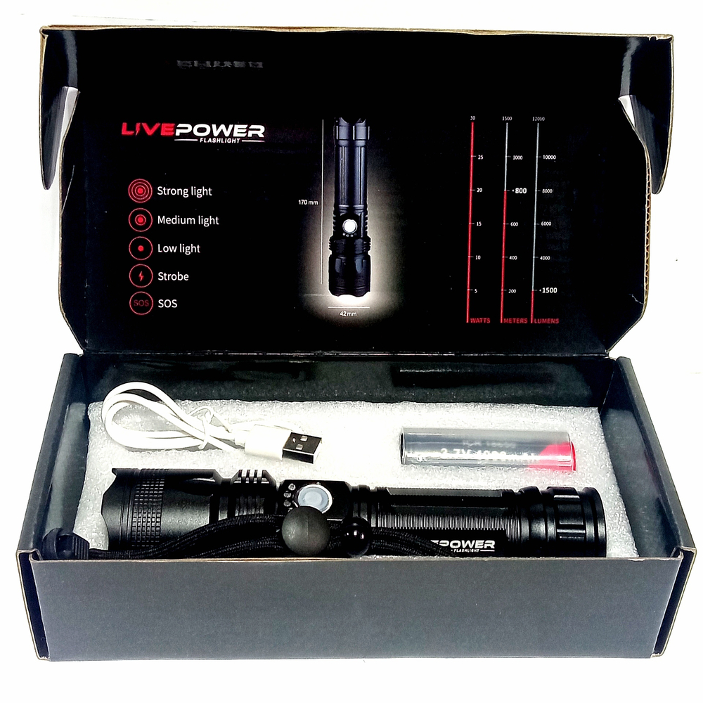 Фонарь LivePower Y04 Ультраяркий тактический