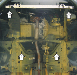 Защита картера Двигателя, КПП. 2 мм, Сталь. для Opel Corsa D 2006-2015 MOTODOR.01523