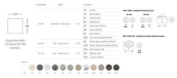 Столешница квадратная Compact Laminate для подстолья Nemo, Domino, Tiffany, Cross