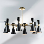 816087 Люстра DUMO 8х40W E14 ЧЕРНЫЙ МАТОВЫЙ/ЗОЛОТО