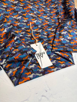 Блузочно-плательный поплин с рисунком (96%хлопок/4%эластан, Конный бунт на поле, 142, 92 гр/м2)