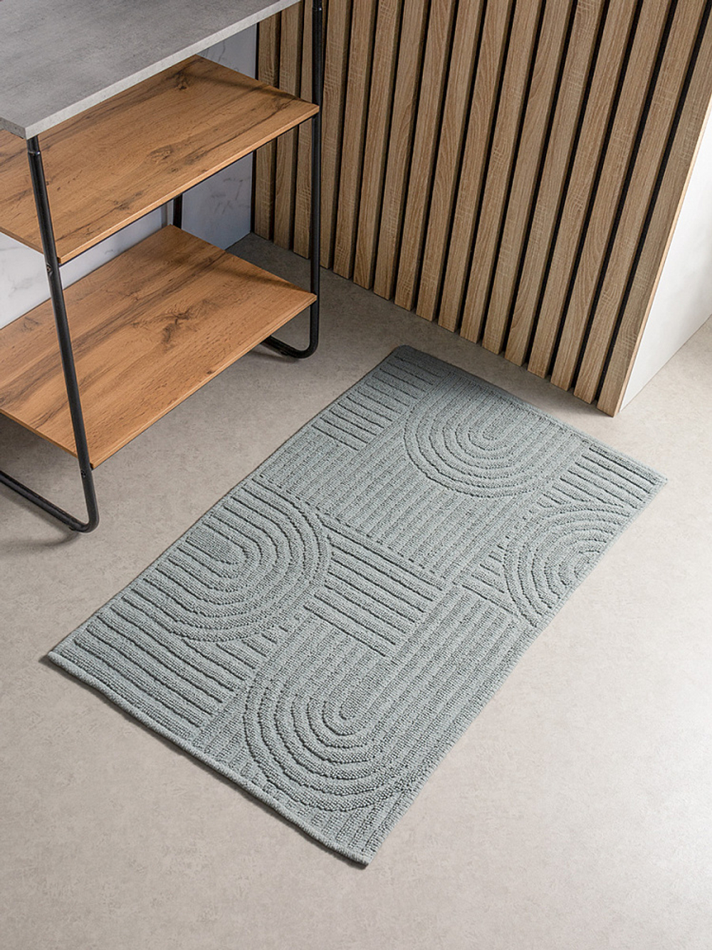 Коврик универсальный DeNASTIA 60x100 Barbara букле, х/б, зеленый