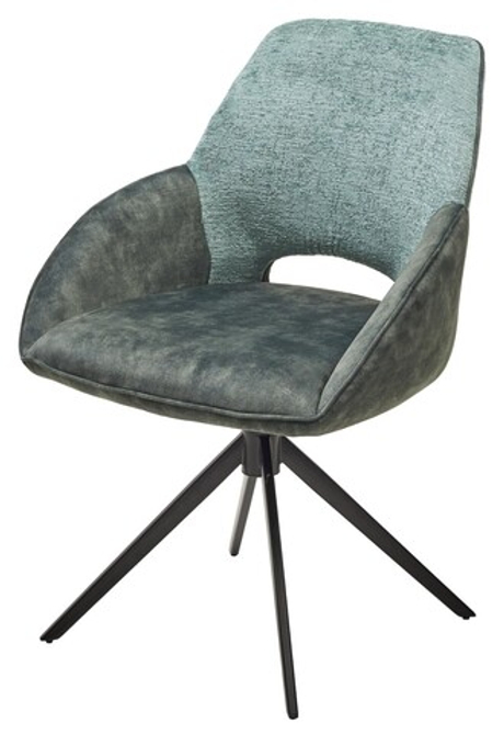 Стул М-City DISAUR Беррис (Berries) поворотный на 360 градусов, Зеленый Loris-39, Тем-Зеленый 7525-156, Велюр, Черный каркас