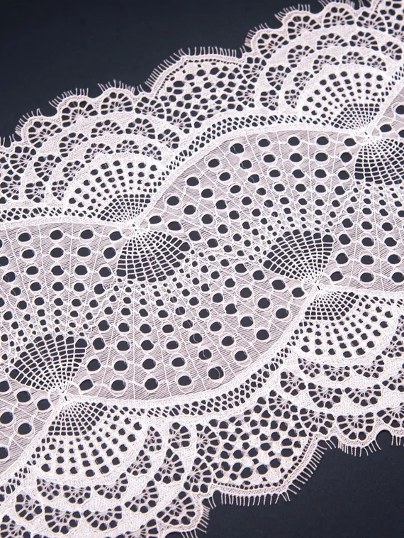 03-167 ОПТ Кружево эластичное 22 см, розовый айвори