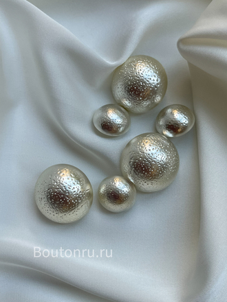 Пуговицы полусфера с вкраплениями матовое серебро