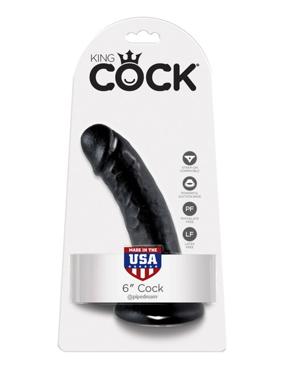 Фаллоимитатор на присоске черный King Cock 6 Cock (Цвет: черный)