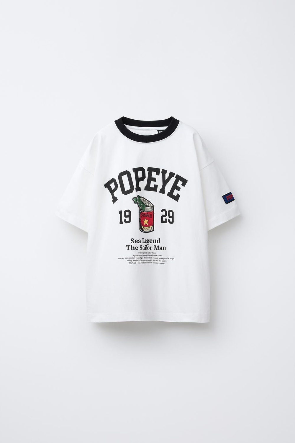 ZARA ФУТБОЛКА С ПРИНТОМ POPEYE ©, БЕЛЫЙ