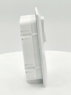 Блок Выключатель двухклавишный + розетка с заземлением скрытой установки BYLECTRICA СветоПрибор серия СТИЛЬ, белый, 2В-РЦ-693