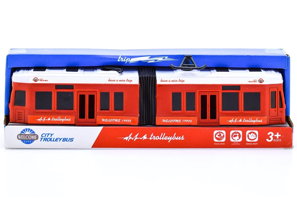 Троллейбус ин. 32*6*10см, коробка KX905-4