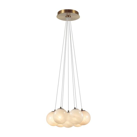 7109/7 MIDCENT ODL26 517 светильник металл/стекло/бронза/белый IP20 E14 7*5W 220-240V MAGIA