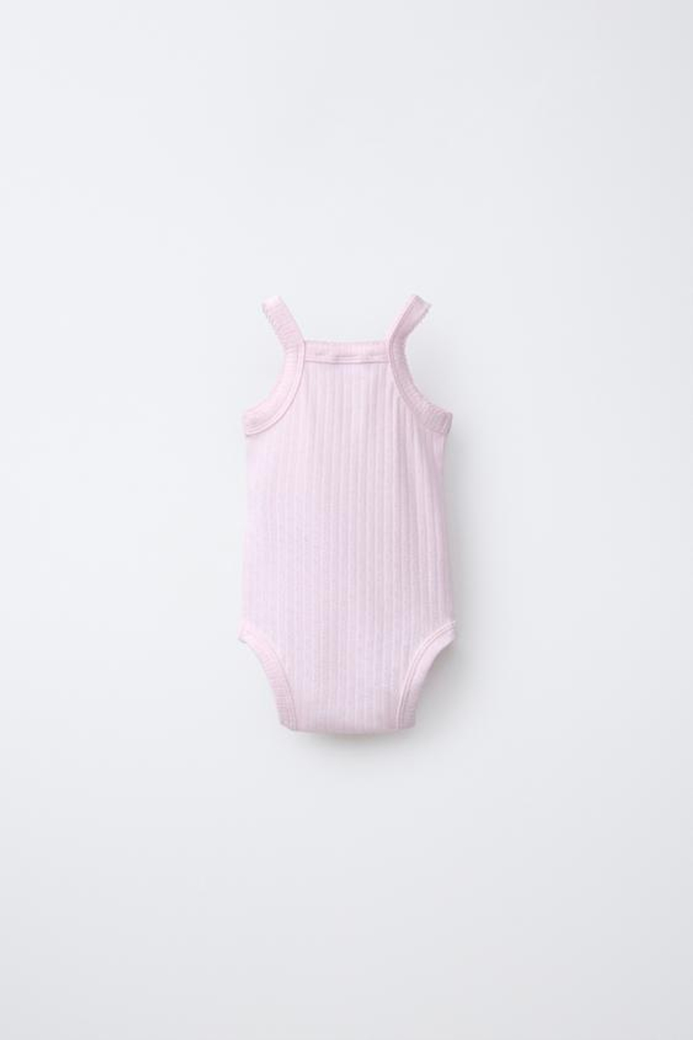 ZARA НАБОР ИЗ 3 БОДИ НА БРЕТЕЛЯХ POINTELLE, РОЗОВЫЙ