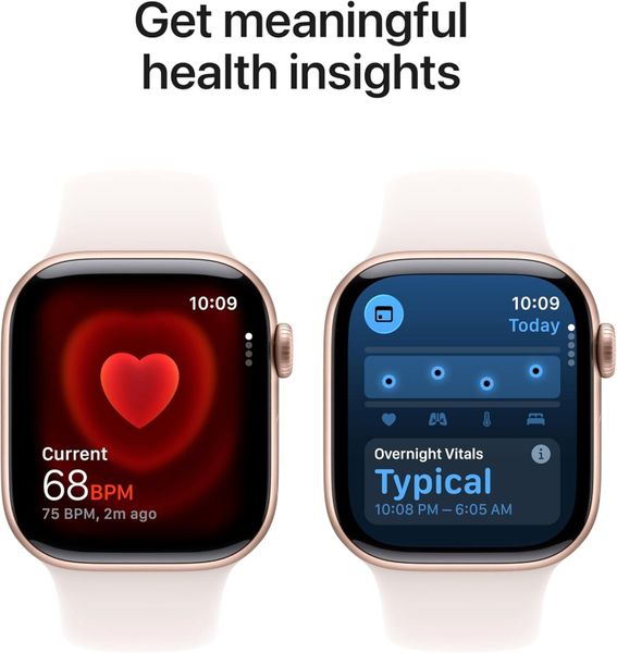 Умные часы Apple Watch Series 11 42 мм из алюминия цвета «розовое золото», спортивный ремешок цвета «румянец» (S/M)