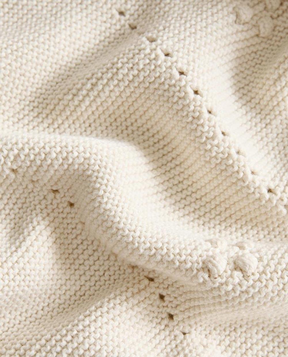 ZARA HOME ДЕТСКИЙ ВЯЗАНЫЙ ПЛЕД, ЭКРЮ