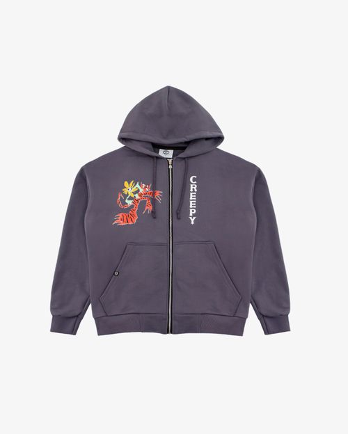 Xуди Creepy Clothing Zip Охота серое