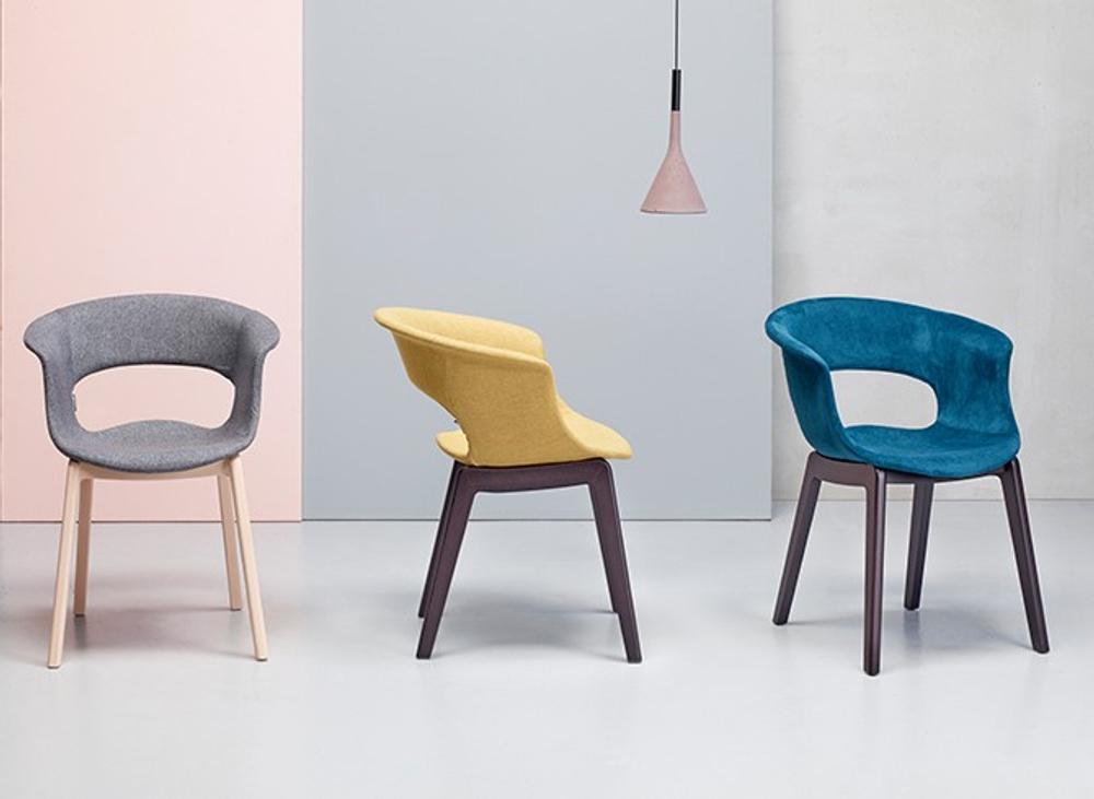 Кресло с обивкой Scab Design Natural Miss B Pop, венге, серый