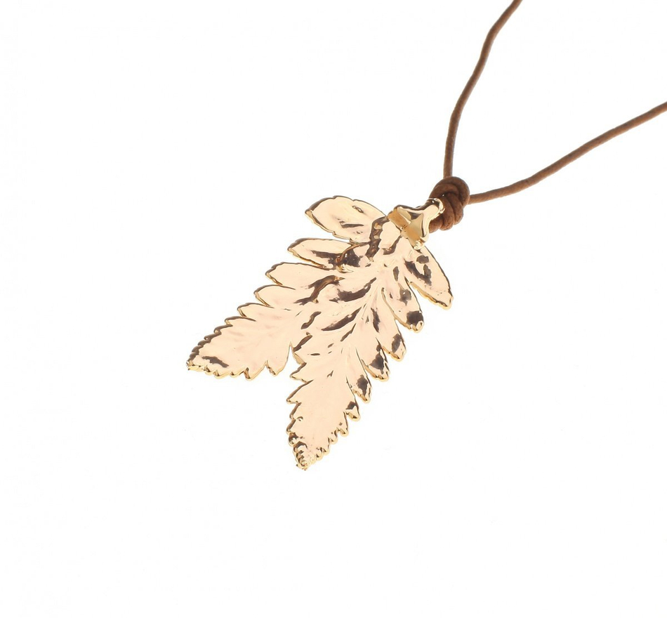 Колье лист Ester Bijoux Double Fern LF12A-R BR