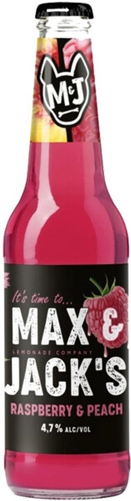Пивной напиток Макс &amp; Джек&#39;с Малина &amp; Персик / Max &amp; Jack&#39;s Raspberry &amp; Peach 0.4 - стекло
