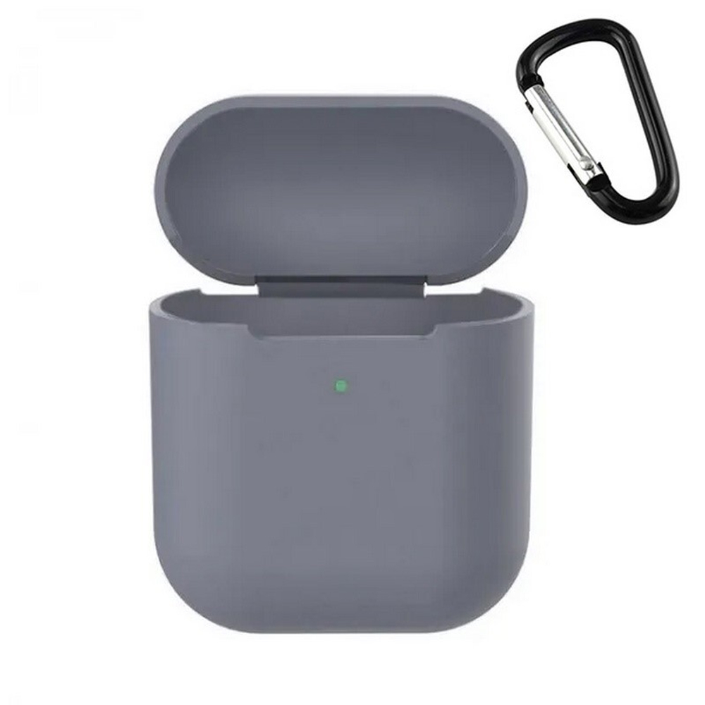 Чехол для AirPods/AirPods 2 (темно-серый) с карабином