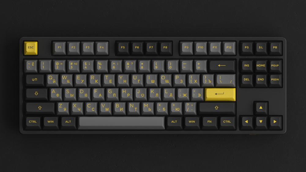 AKKO 5087S /Black&Gold/USB Cable/RGB/Hot Swap/V3 Cream Yellow Switch