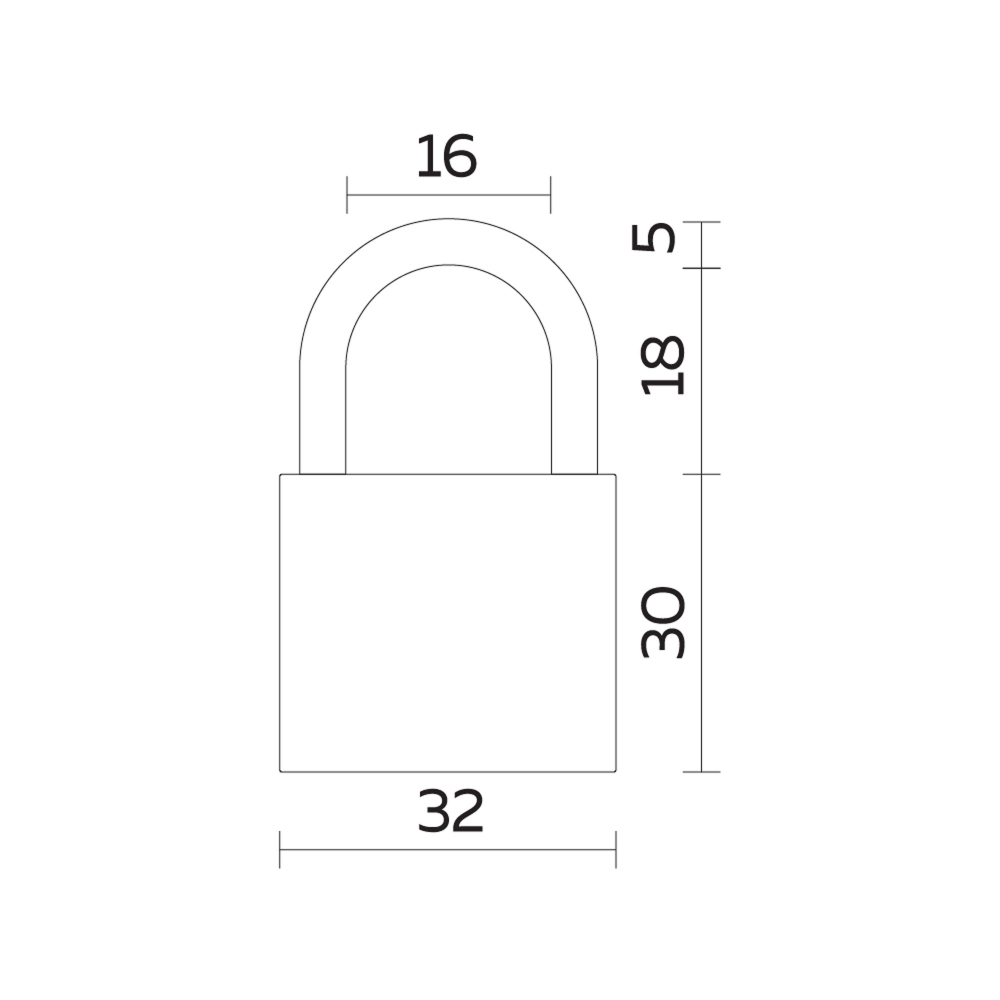 Замок навесной PL-UNI-0132 (PL-01-32) 3key англ. /блистер