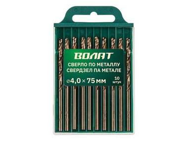 Сверло по металлу ц/х 1.5х18х40 мм HSS, комплект из 10-ти шт ВОЛАТ