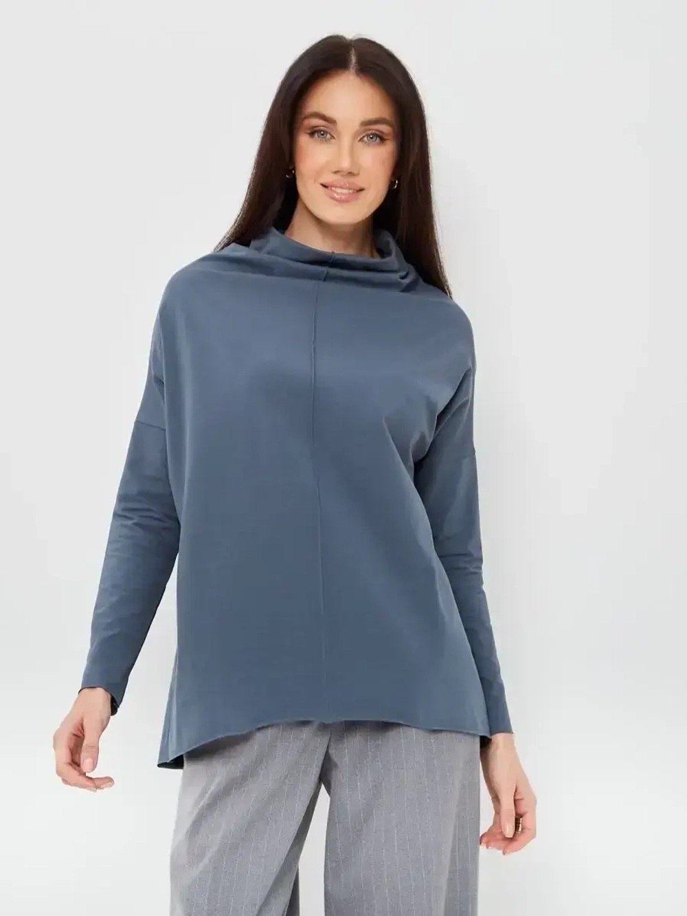 Лонгслив оверсайз серый