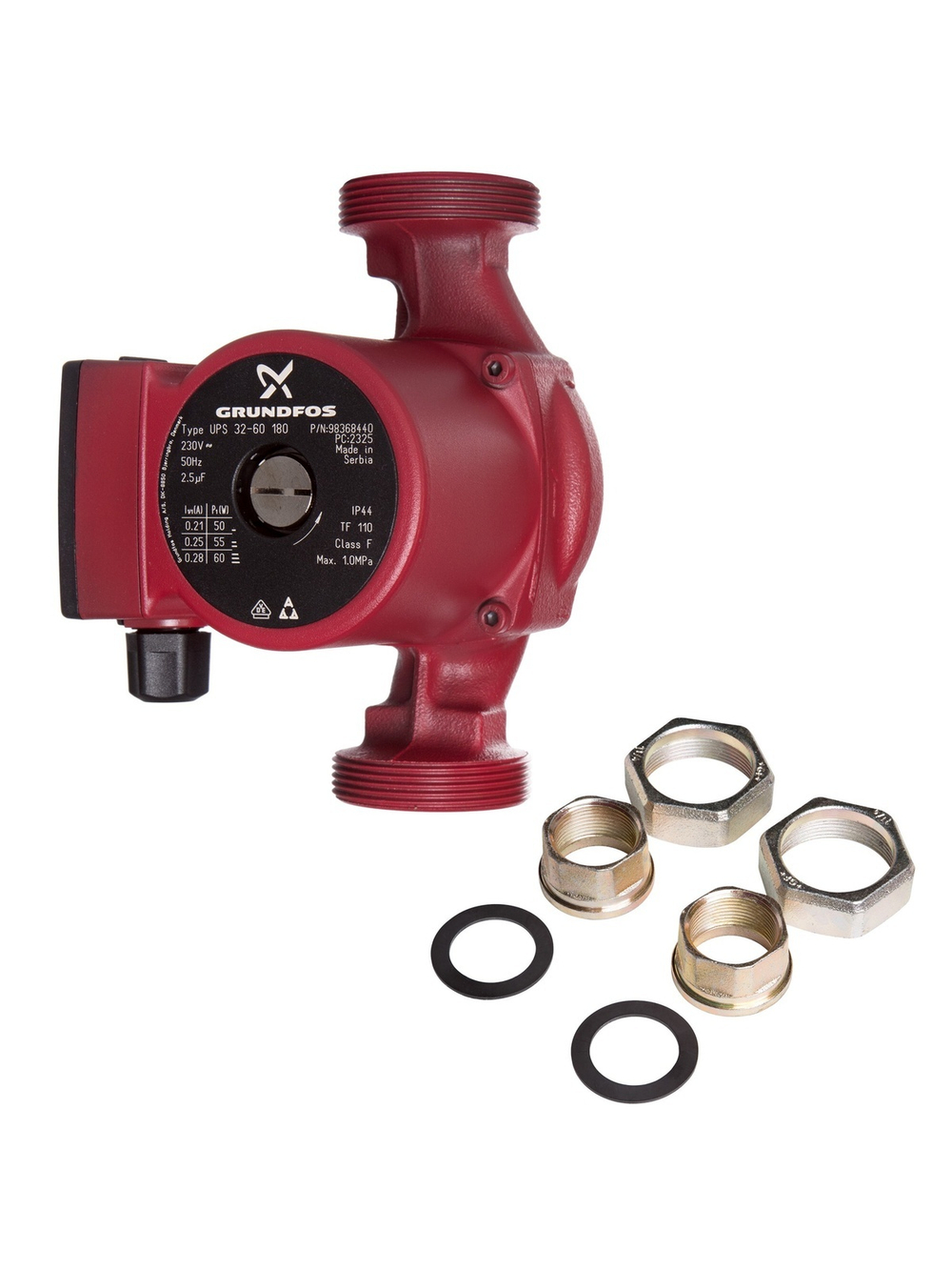 Насос циркуляционный GRUNDFOS UPS 32-60 EU, с гайками