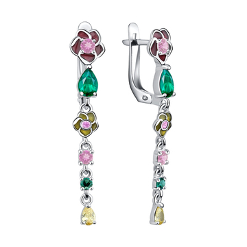 Серьги с подвес элементом Серебро