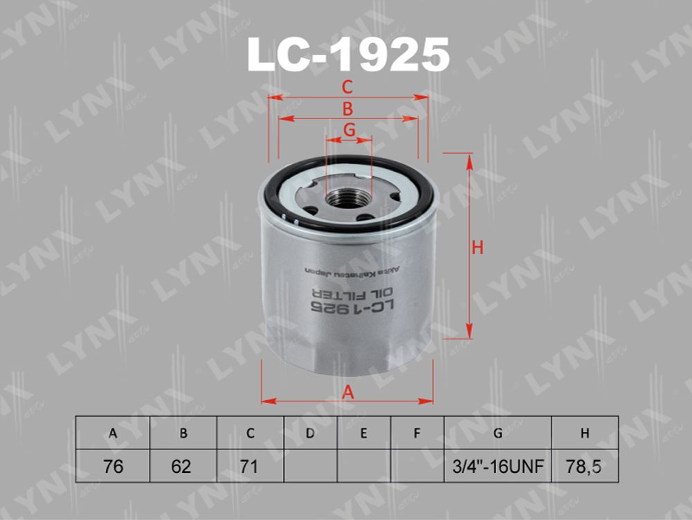 W712/95 LYNX LC-1925 Фильтр масляный