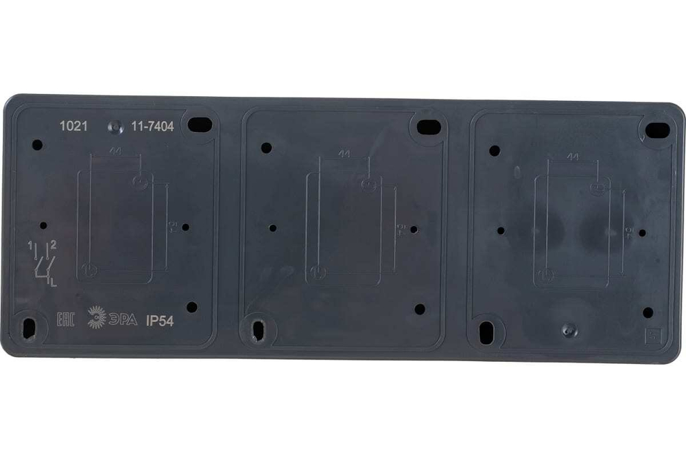 Блок две розетки+выключатель двойной IP54, 16A(10AX)-250В, серый Эксперт ЭРА