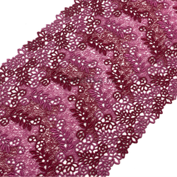 Кружево эластичное розово-красное 17 см