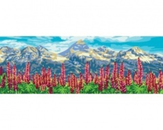 "Цветы в  горах"-9011 W канва с рисунком