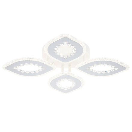 Светодиодный светильник 72Вт, 6748Лм, 3300К-6500К,Ra>80, ИК-пульт, плавная регулировка мощности, изменение цветовой температуры, ночник, металл/акрил, белый