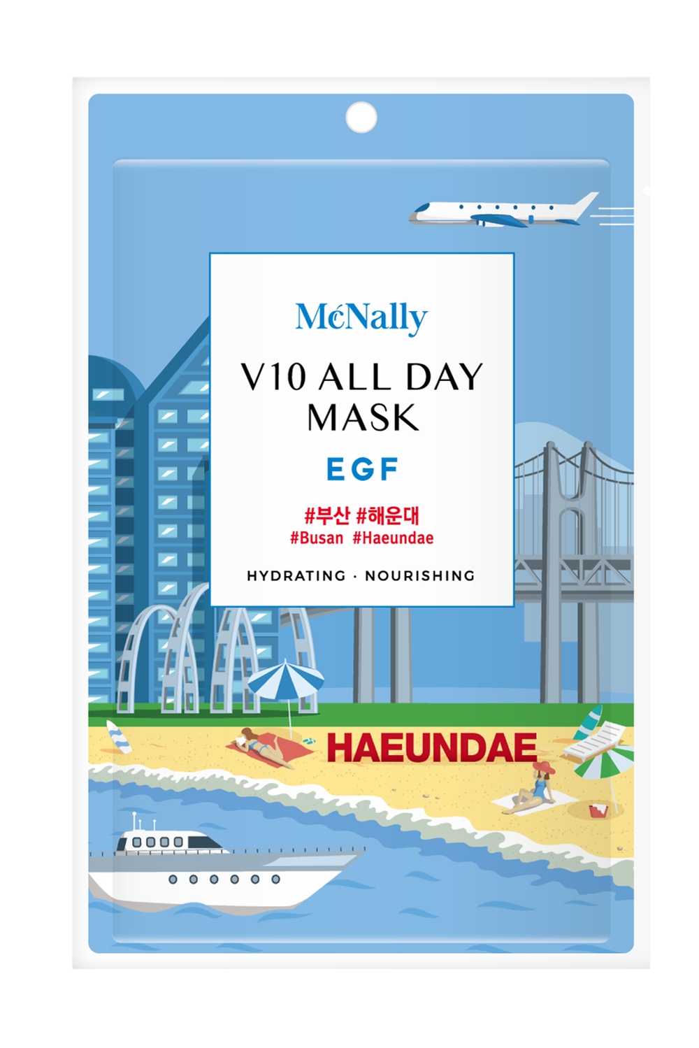 MCNALLY  V10 ALL DAY MASK EGF МАСКА ТКАНЕВАЯ ДЛЯ ЛИЦА С EGF, 25 ML