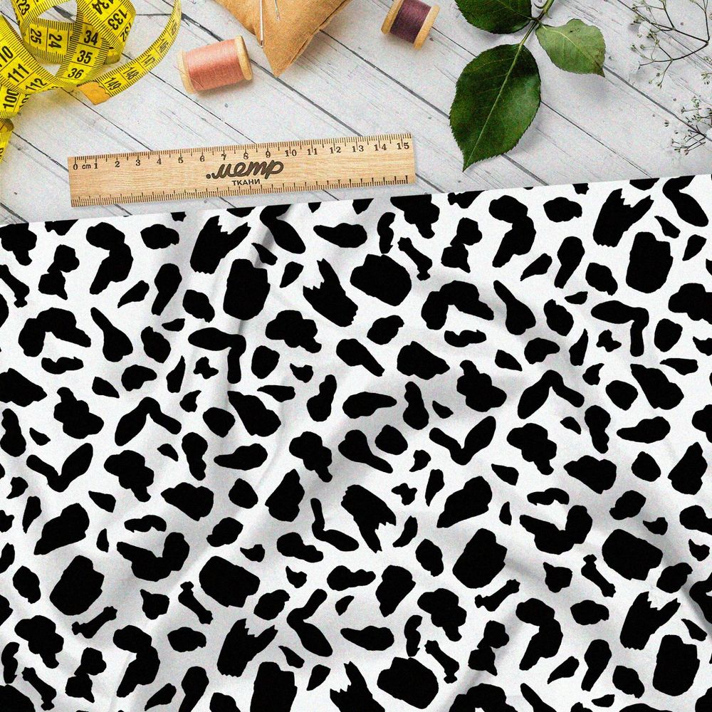 Ткань шелк Армани белый гепардный принт