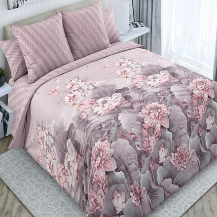 Комплект постельного белья "ВЛ. ЛОТОСЫ", перкаль, 100% хлопок.