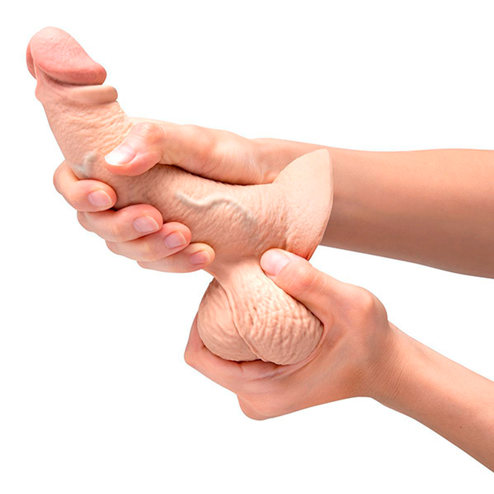 Телесный анальный фаллоимитатор 16,7см b-Vibe Slipskin Curved BV-059-CRM