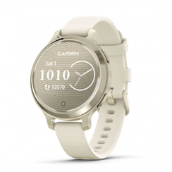 Умные часы Garmin Lily 2 Active кремово-золотые с белым силиконовым ремешком