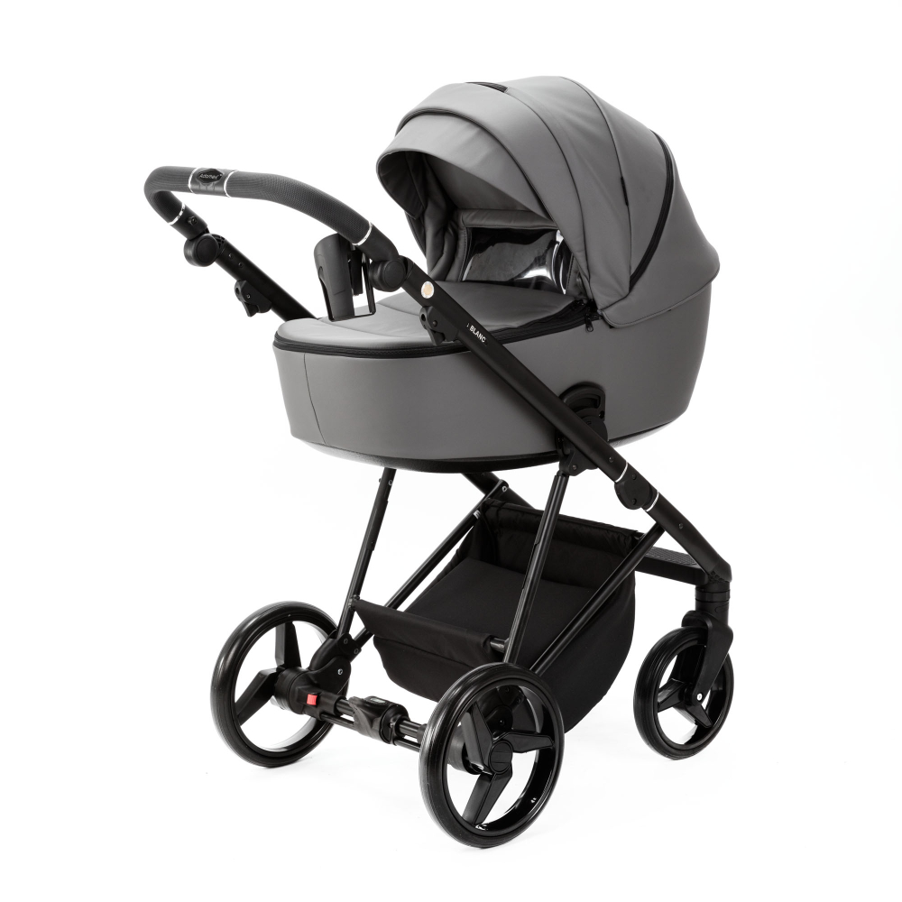 Детская универсальная коляска adamex Blanc 2 в 1 Deluxe BL-SA4 Серая экокожа