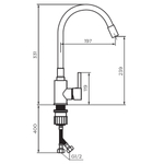 Смеситель для кухни с гибким изливом Dorff Logic D3007633 белая