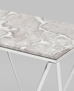 Консоль Авалон 122*41 серый мрамор сталь серебро